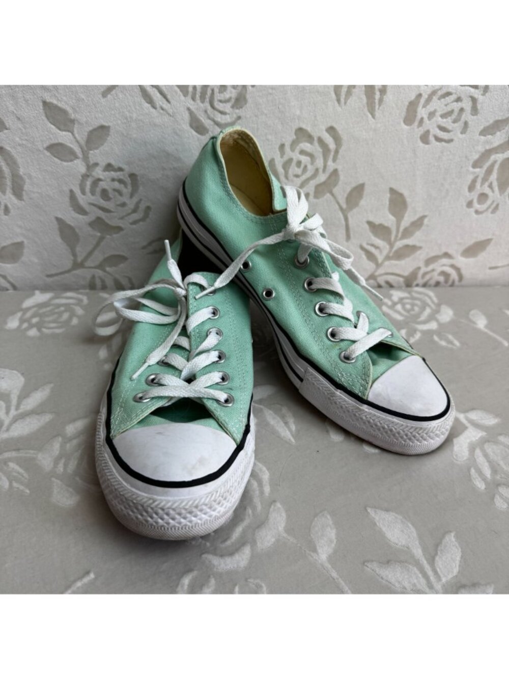 Converse All Star Low Top Sneakers Mint Green Canvas Chuck Taylor Wmns 9 Mens 7 - Picture 3 of 8